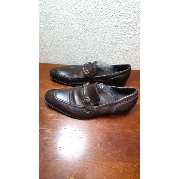 Hugo Boss Men\'s Dressing Brown Leather Horse bit Loafers Shoes Size 6 Made Italy main image 6